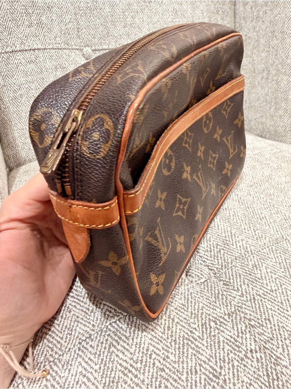 Louis Vuitton Monogram Canvas Toiletry Case in Brown and Tan